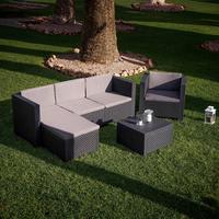 Loungegarnitur 3-tlg Manhattan Aus Kunststoff Mit Kissen - Anthrazit, Basics, Kunststoff (160/80/60cm) - Gardenson