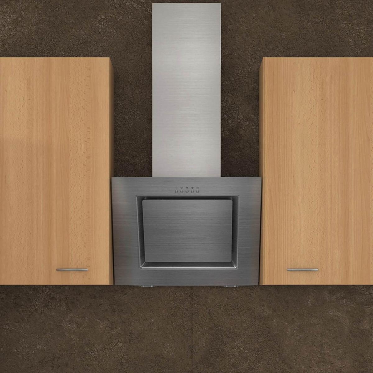 Küchenzeile Nano mit Geräten 280 cm Buche/Creme Dekor - Beige/Buchefarben, MODERN, Glas/Holzwerkstoff (280cm) - FlexWell