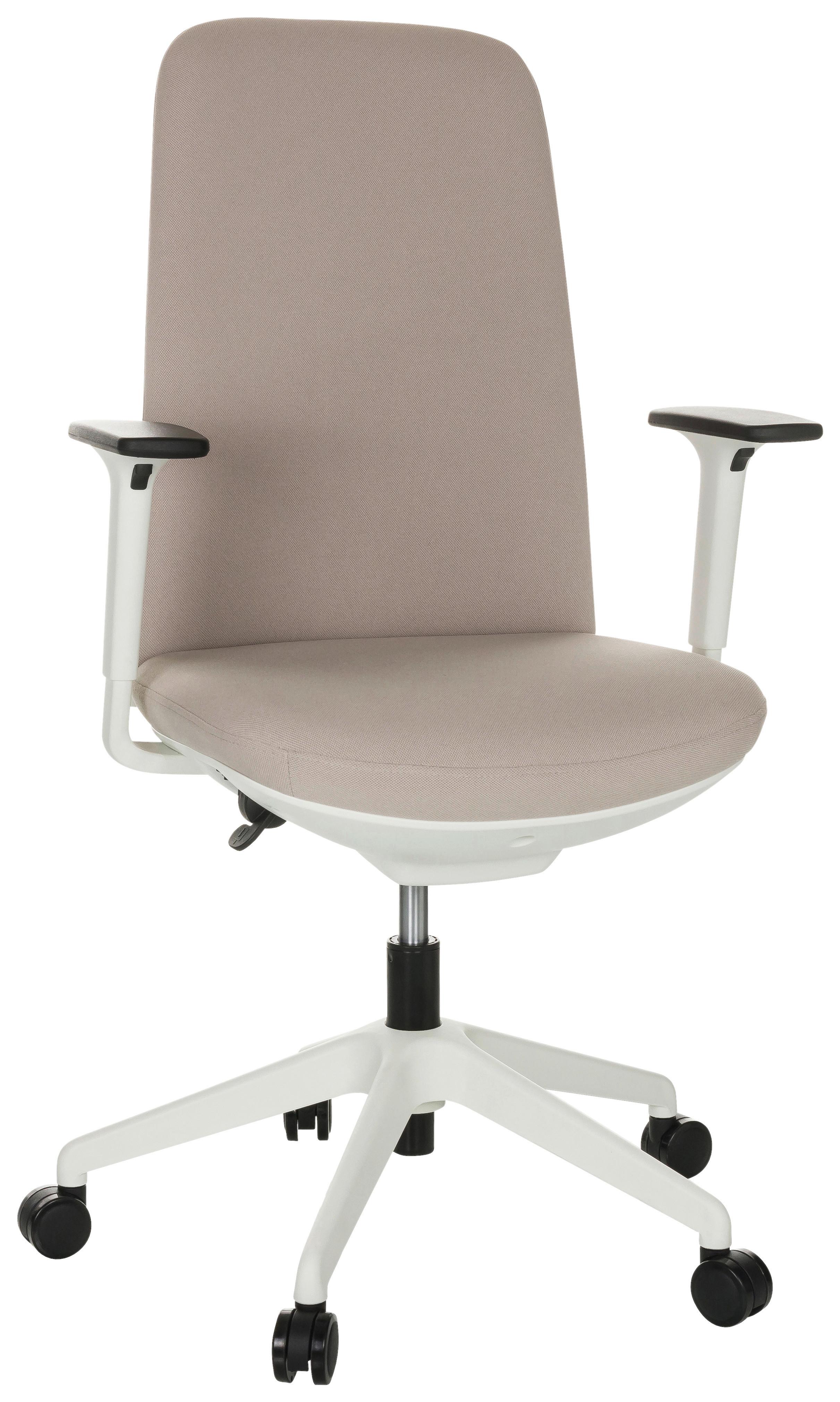 Bürostuhl Nestora Mit Armstützen Beige - Beige/Schwarz, Basics, Kunststoff/Textil (70/103-113/70cm) - MID.YOU