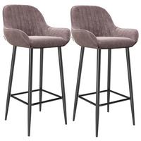 Barhocker 2er-set Mit Lehne Marilyn Samt Rosa/schwarz - Schwarz/Rosa, MODERN, Textil/Metall (49/100/46cm) - Playboy