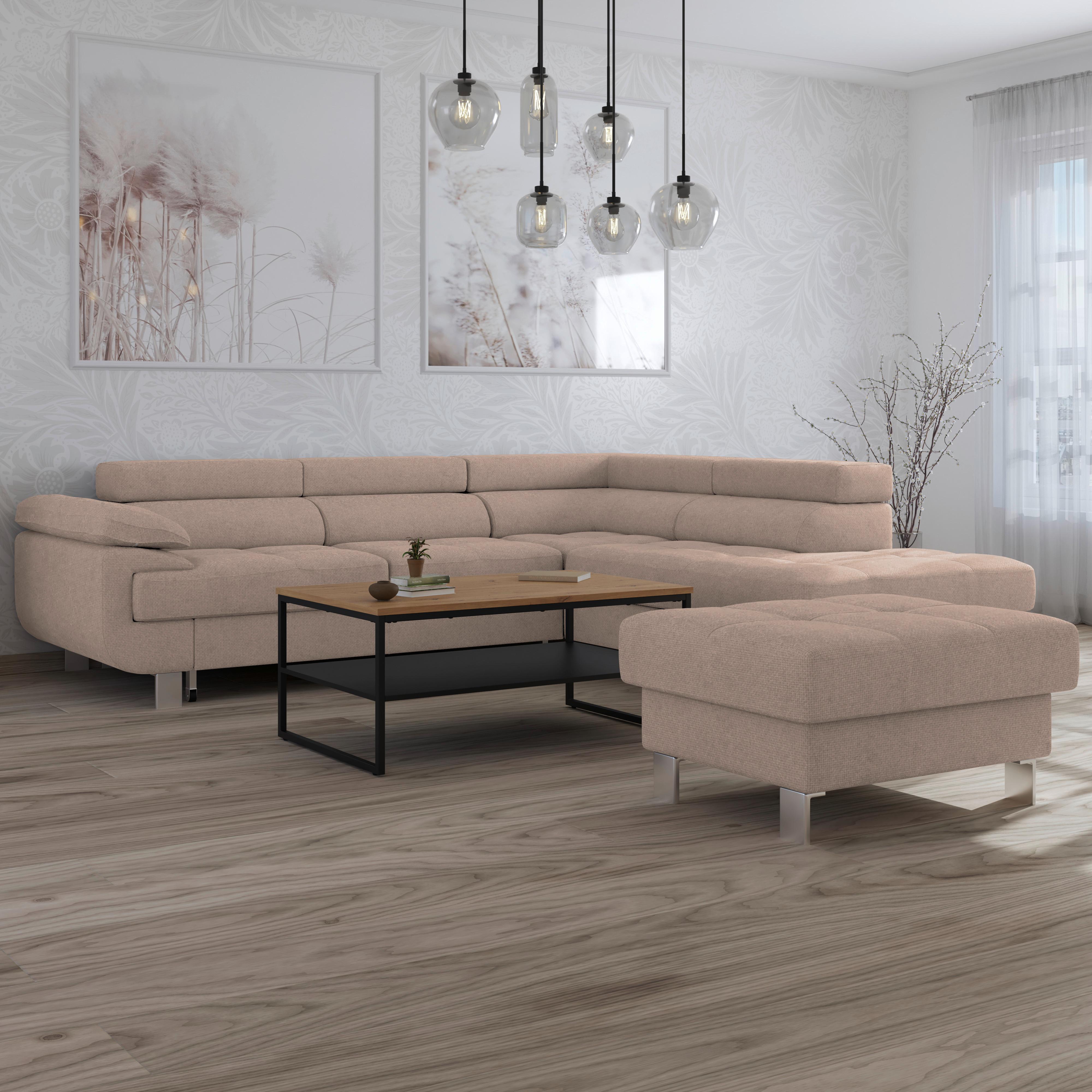 Hocker Savona - Beige, MODERN, Textil (90/44/73cm) - Ondega