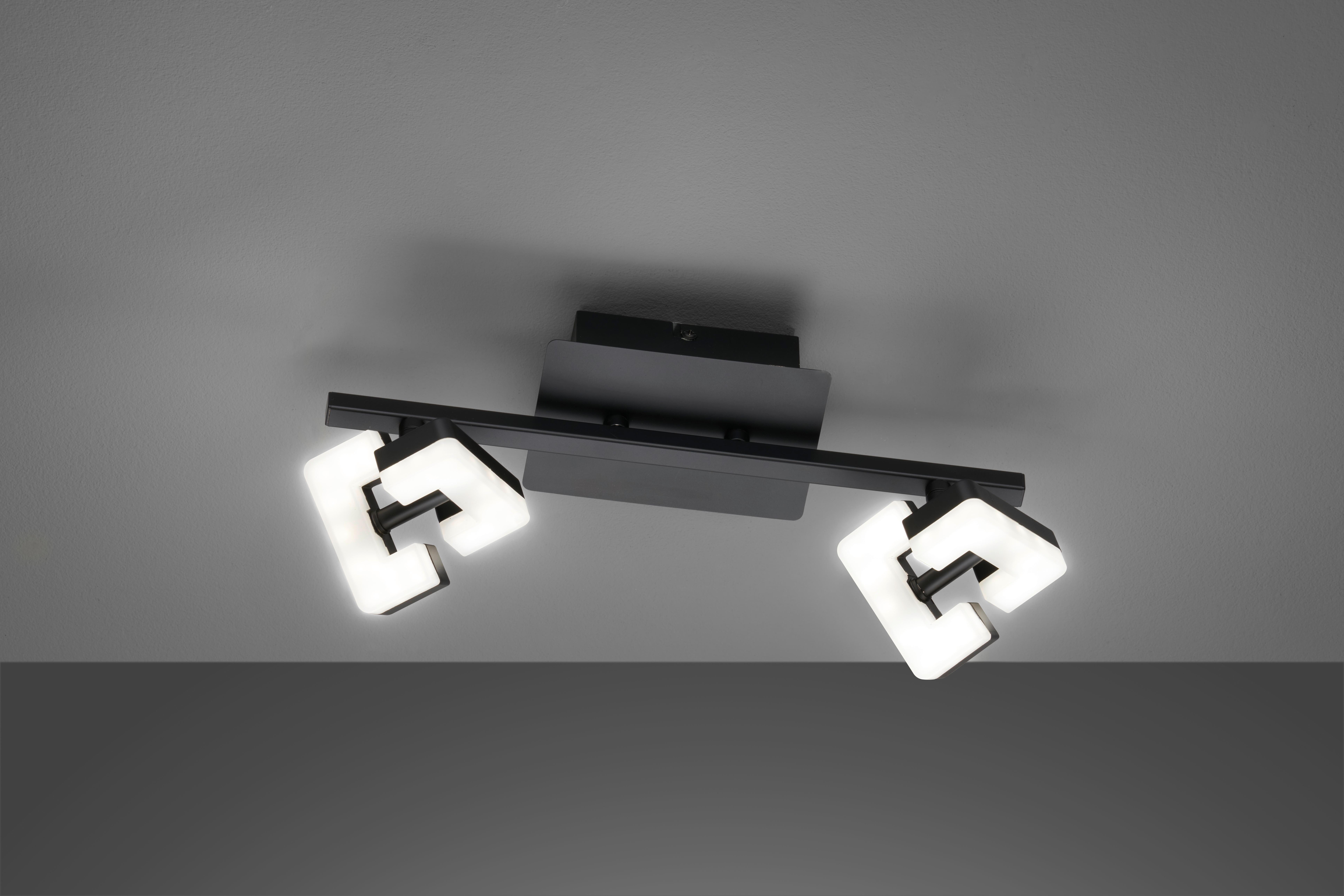 Deckenstrahler 21399 Ray Sandschwarz 2-Flammig - Schwarz, Design, Kunststoff/Metall (34/9,5/13cm) - Fischer & Honsel