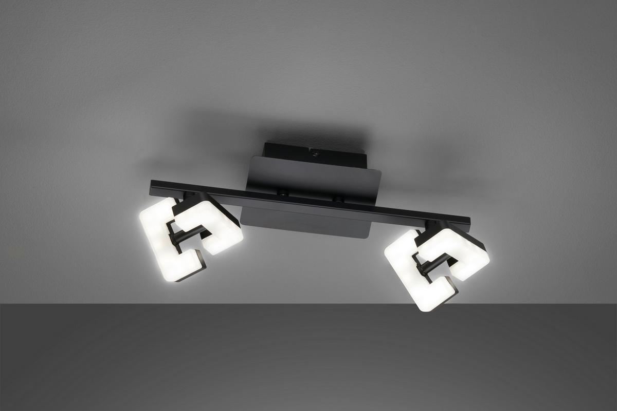 Deckenstrahler 21399 Ray Sandschwarz 2-Flammig - Schwarz, Design, Kunststoff/Metall (34/9,5/13cm) - Fischer & Honsel