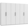 Drehtürenschrank B: 300 Cm Level, Weiß - Weiß, MODERN, Holzwerkstoff (300/216/58cm) - MID.YOU