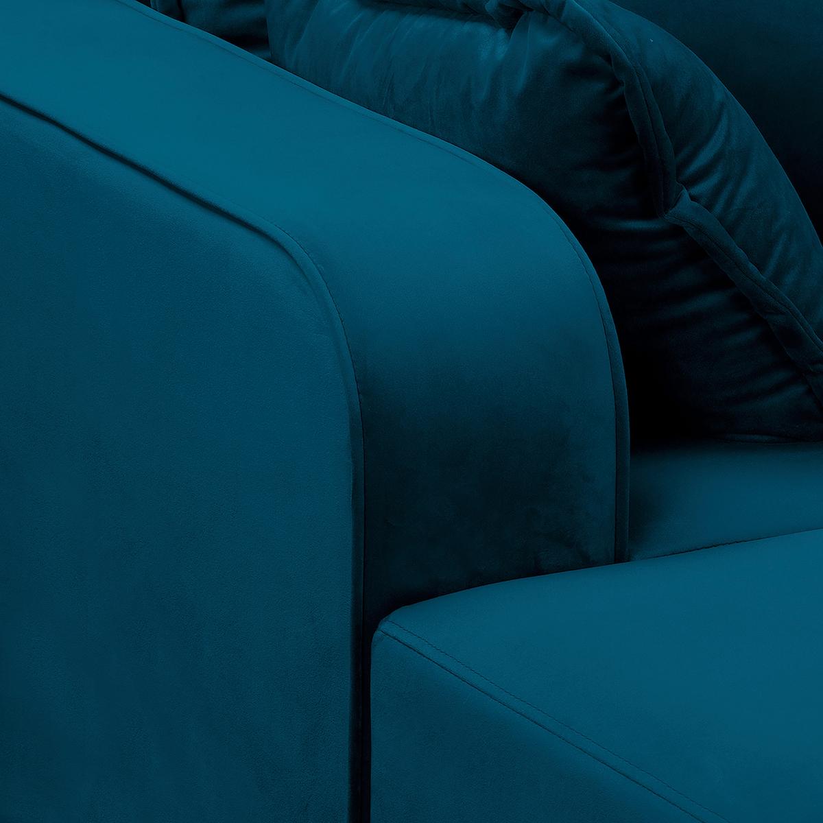 Ecksofa Beata Blau S: 150x230 cm - Wengefarben/Blau, Design, Textil (150/230cm) - Livetastic