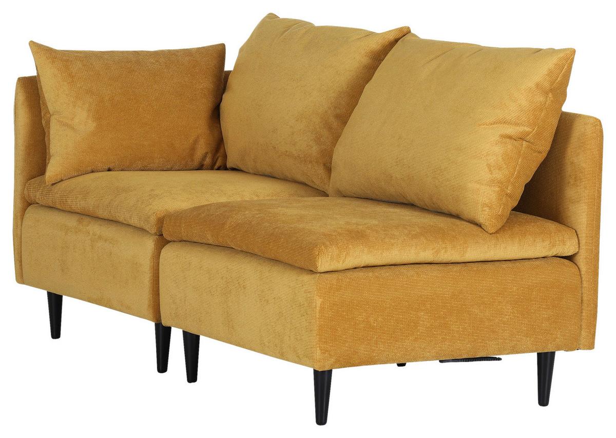 Sofaelement Fynn, Senfgelb B: 83 cm - Senfgelb/Schwarz, KONVENTIONELL, Textil (83/72/83cm) - MID.YOU