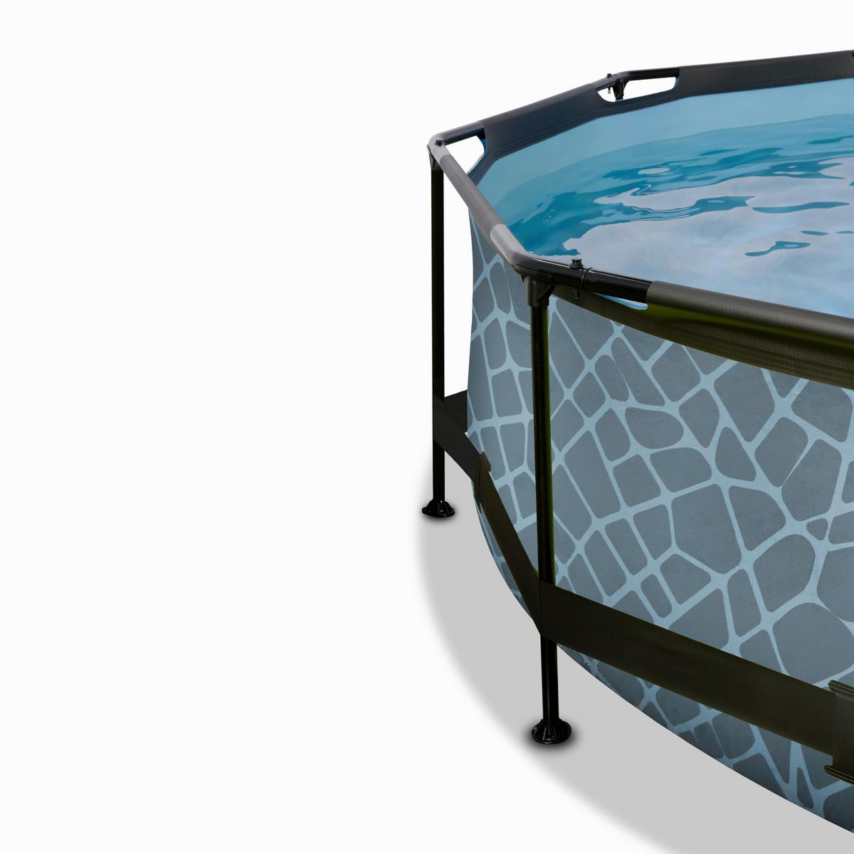 Pool-set Exit Stone Pool - Grau, KONVENTIONELL, Kunststoff (360/76cm) - EXIT Toys