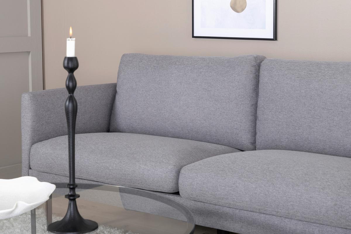 2-Sitzer-Sofa Zoom - Schwarz/Grau, Design, Textil/Metall (180/78/80cm) - Livetastic