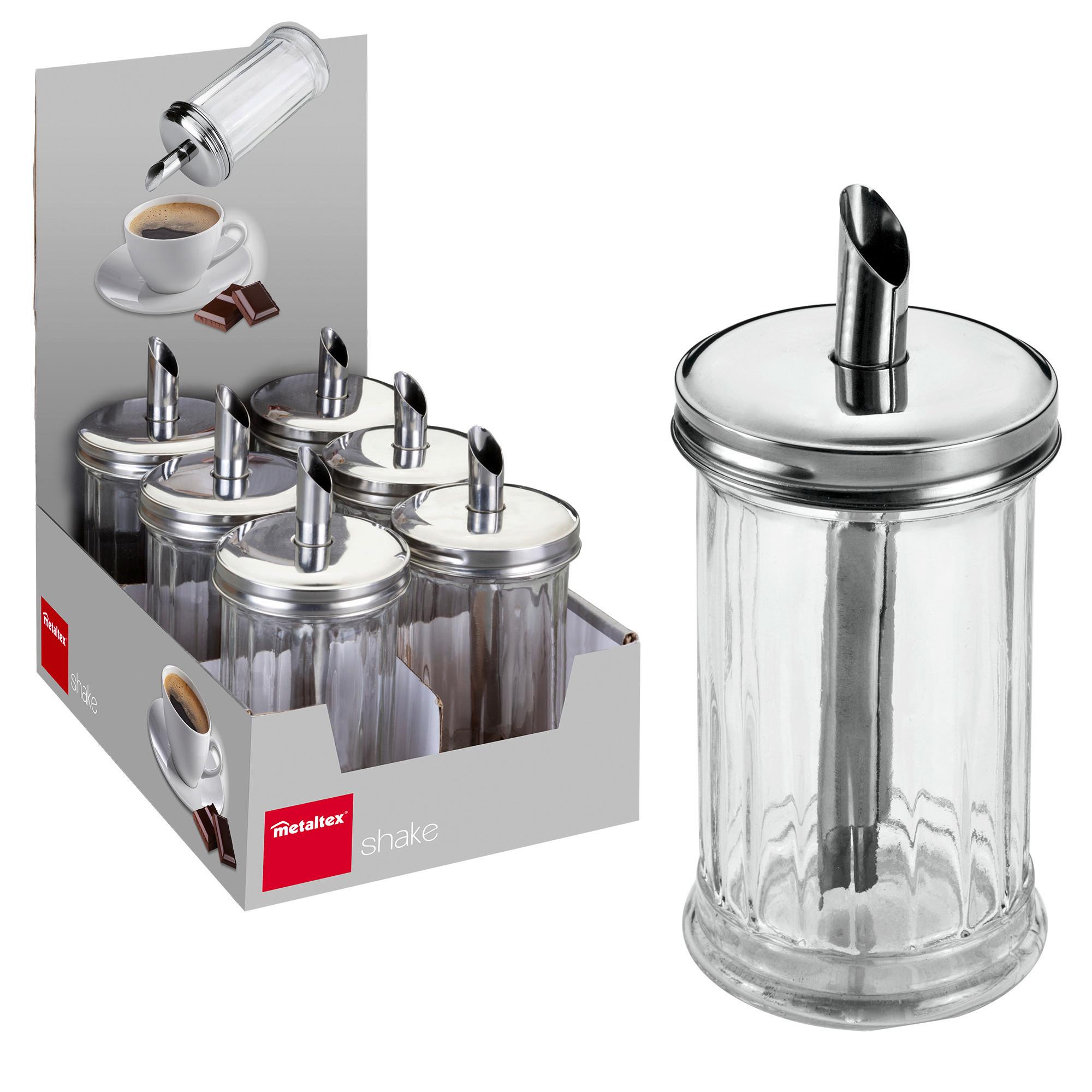 Zuckerstreuer Massimo D/H: ca. 7,6/17,5 cm - Edelstahlfarben/Transparent, Basics, Glas/Metall (7,6/17,5cm) - Metaltex