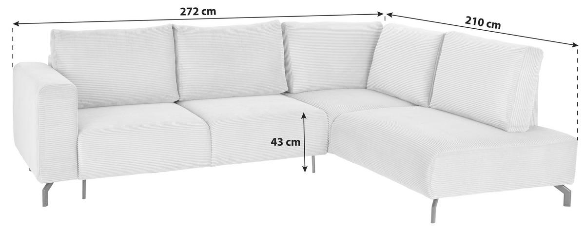 Ecksofa Veni Ecke R - Dunkelgrün/Schwarz, MODERN, Textil (272/210cm) - Ondega