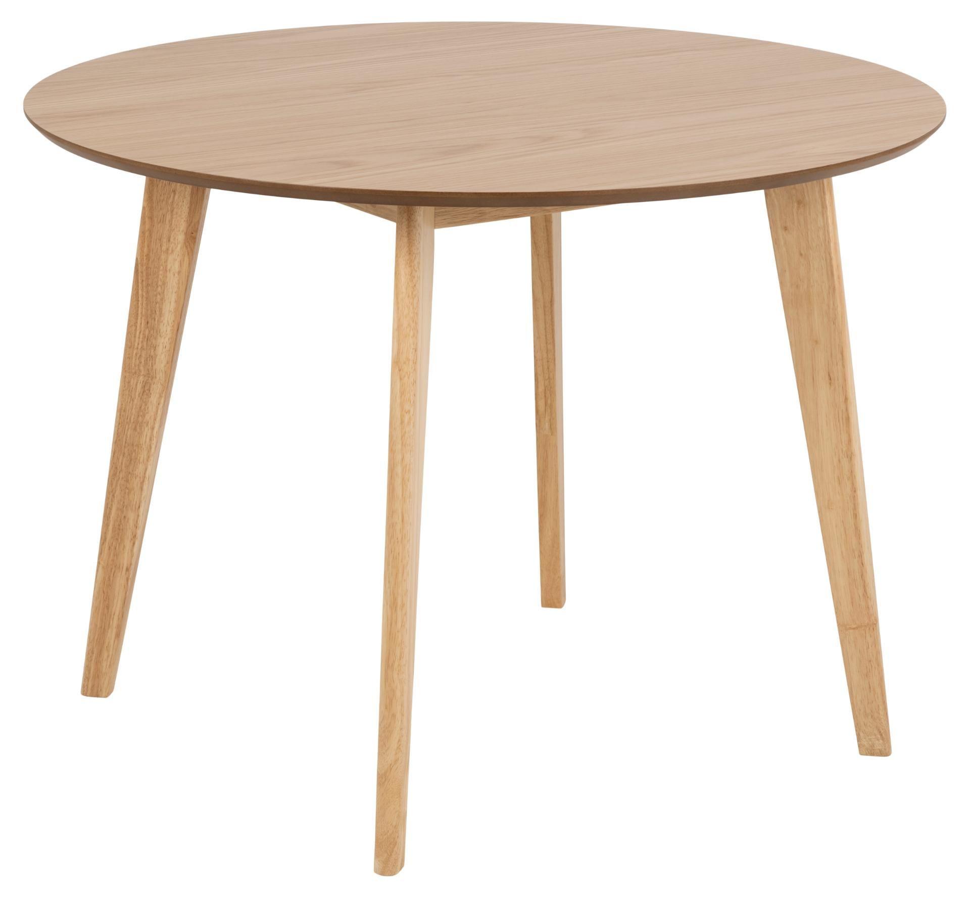 Okrúhly jedálenský stôl ROXBY 105 cm, dub - barvy dubu/přírodní barvy, Moderní, kompozitní dřevo (105/76/105cm)