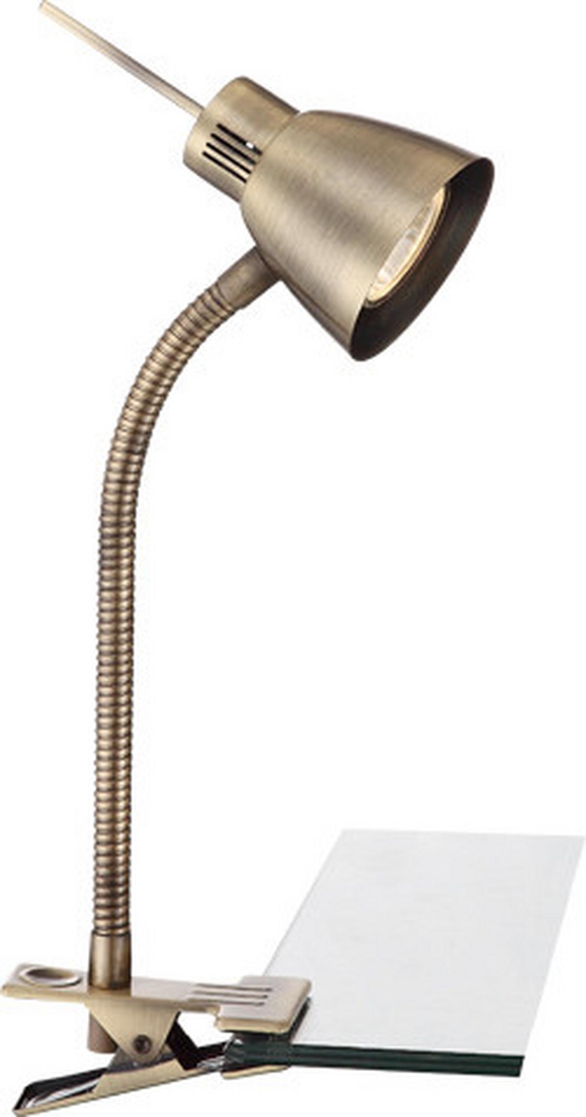 Led-klemmleuchte 2477l - Messingfarben, Design, Metall (24/24/37,5cm) - Globo