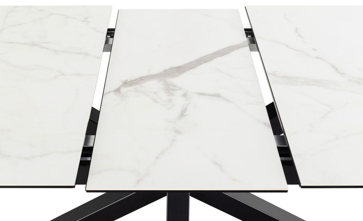 Esstisch Ausziehbar Heaven 168-210x90x75,5cm Schwarz/weiß - Schwarz/Weiß, Trend, Keramik/Metall (168-210/90/75,5cm) - MID.YOU