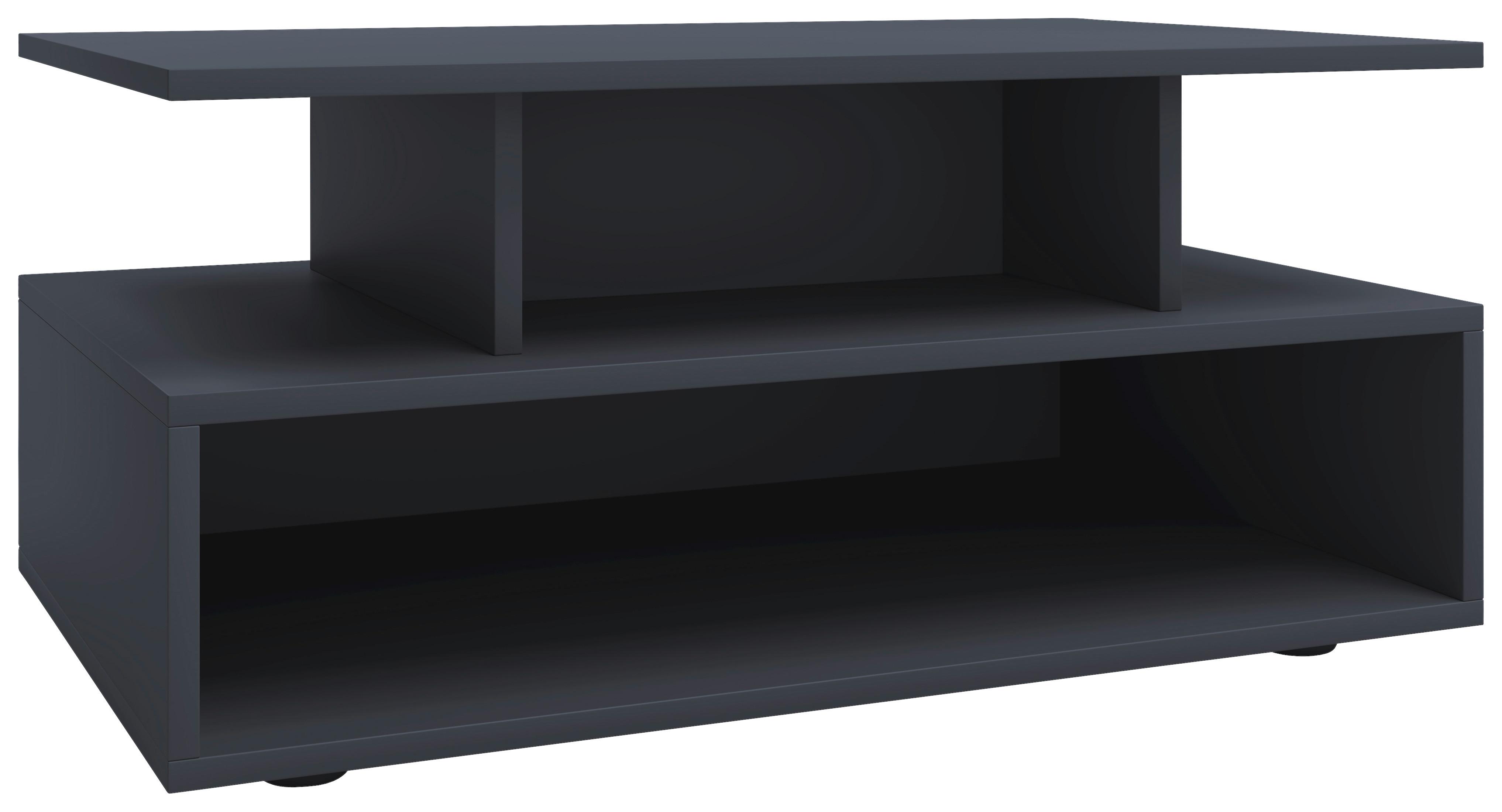 Couchtisch Esila Anthrazit L: 80 cm - Anthrazit/Schwarz, Design, Holzwerkstoff/Kunststoff (80/50/40cm) - MID.YOU