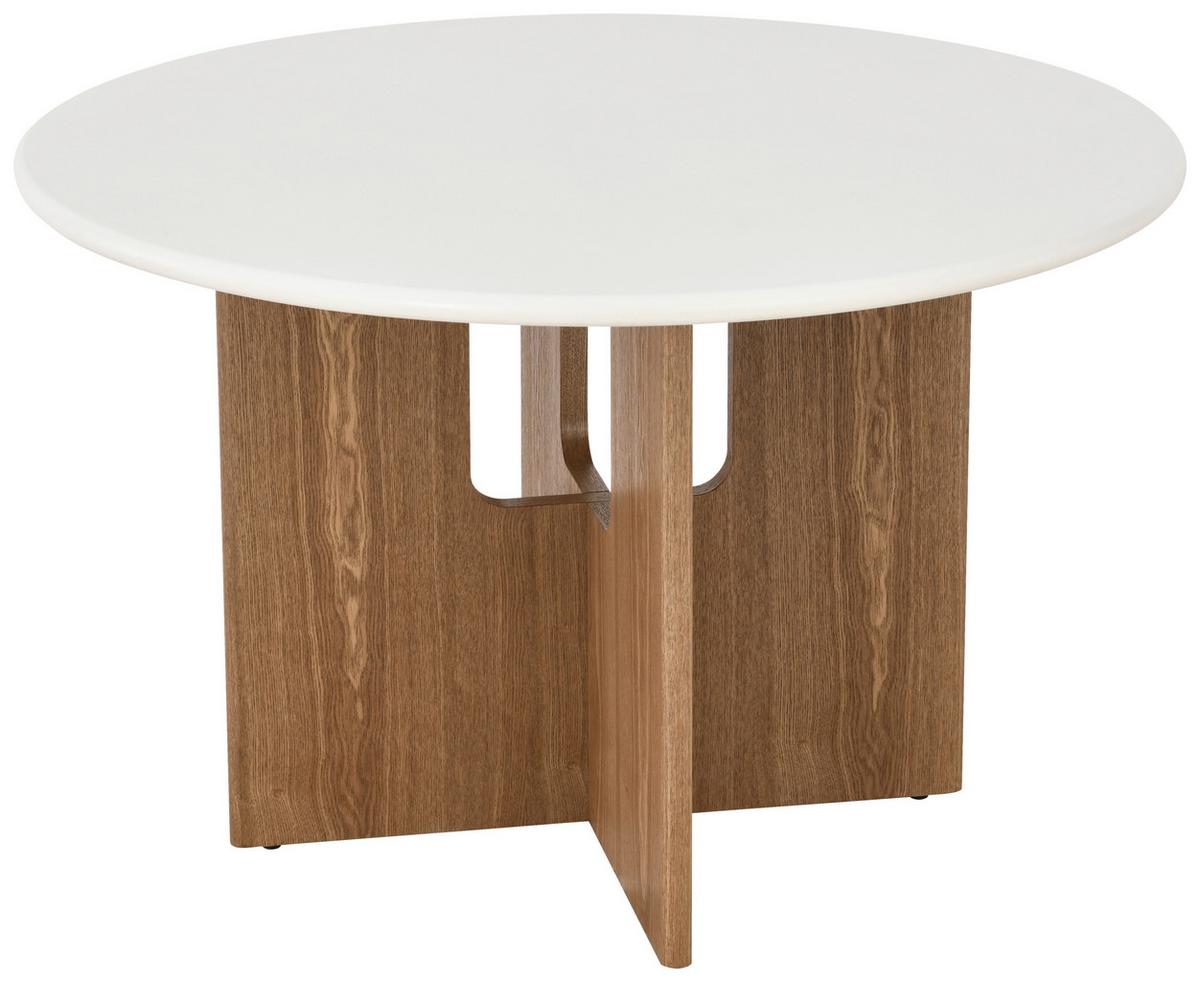 Esstisch Levi Weiß/Eichefarben D: 120 cm - Eichefarben/Weiß, MODERN, Holz/Wellpappe (120/120/75cm) - Livetastic
