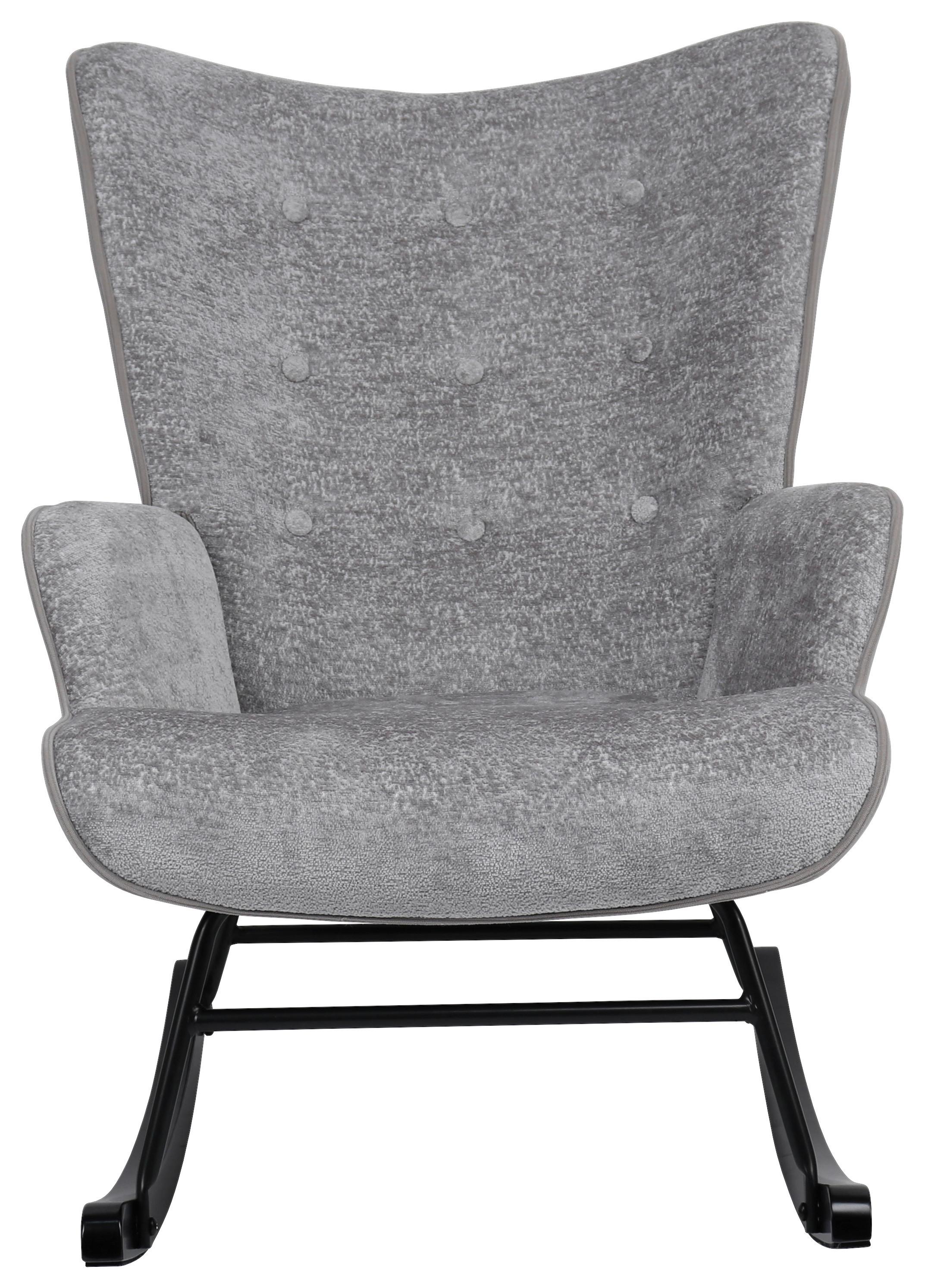 Stolička s pružným podnožím ROCK - čierna/sivá, Modern, kov/drevo (66/90/77cm) - Mömax