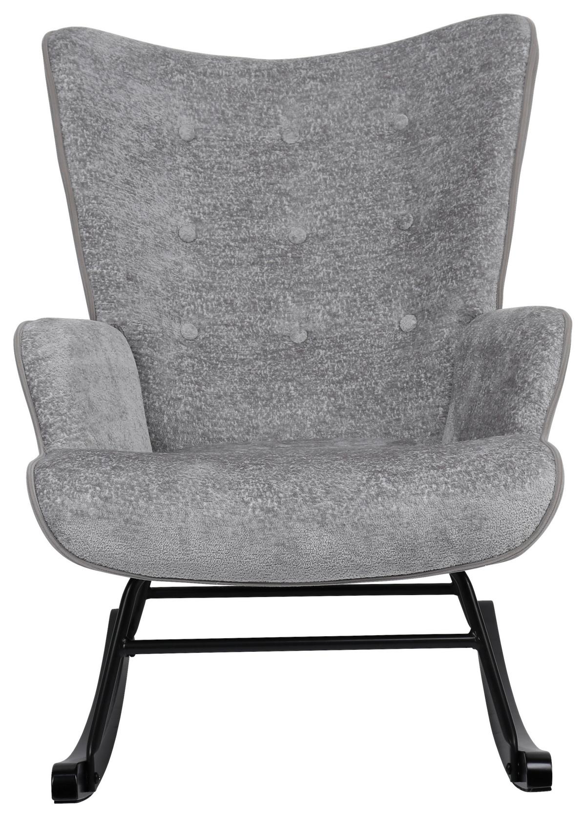 Stolička s pružným podnožím ROCK - čierna/sivá, Modern, kov/drevo (66/90/77cm) - Mömax