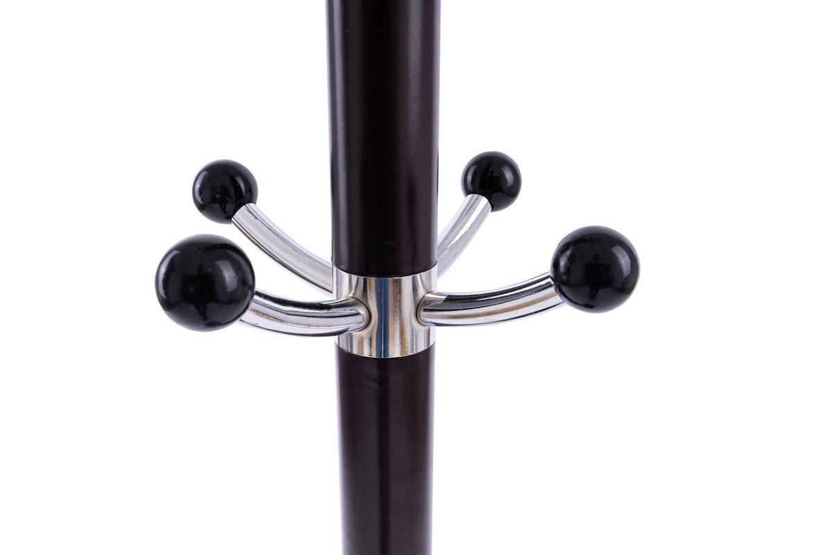 Kleiderständer 14 Kleiderhaken, Höhe 182 cm - Chromfarben/Dunkelbraun, Basics, Stein/Metall (37/182/37cm) - Globo