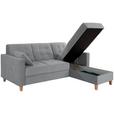 Ecksofa Bergen - Anthrazit/Naturfarben, Design, Textil (231/160cm) - Luca Bessoni