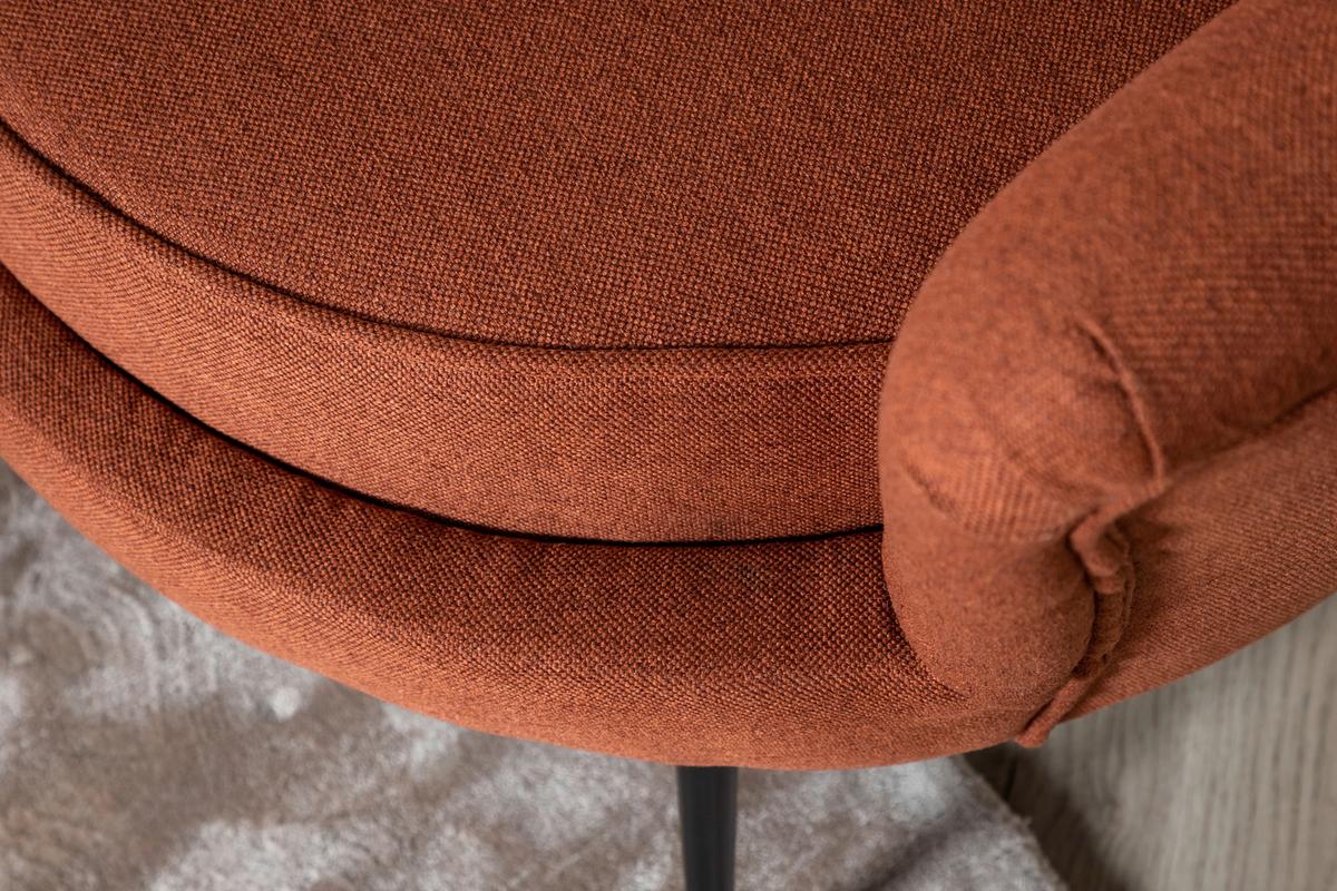 2-Sitzer-Sofa Calais - Rostfarben/Schwarz, Design, Textil/Metall (180/78.5/78cm) - Livetastic