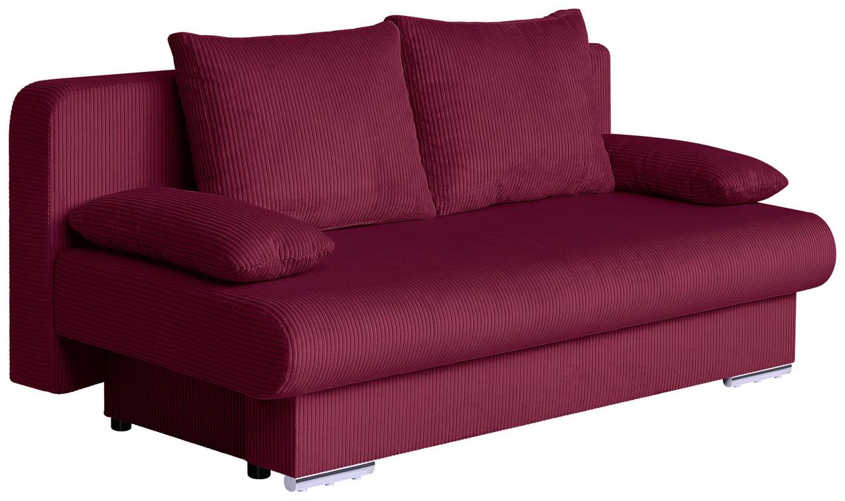 Schlafsofa Bora Rot B: 193 cm - Chromfarben/Rot, Design, Holzwerkstoff/Textil (193/86/85cm) - P & B