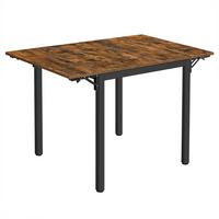 Esstisch Vasagle Ausziehbar Braun, Schwarz, 85-120x78 Cm - Schwarz/Braun, Basics, Holzwerkstoff/Metall (85-120/78/75cm) - Boxxx