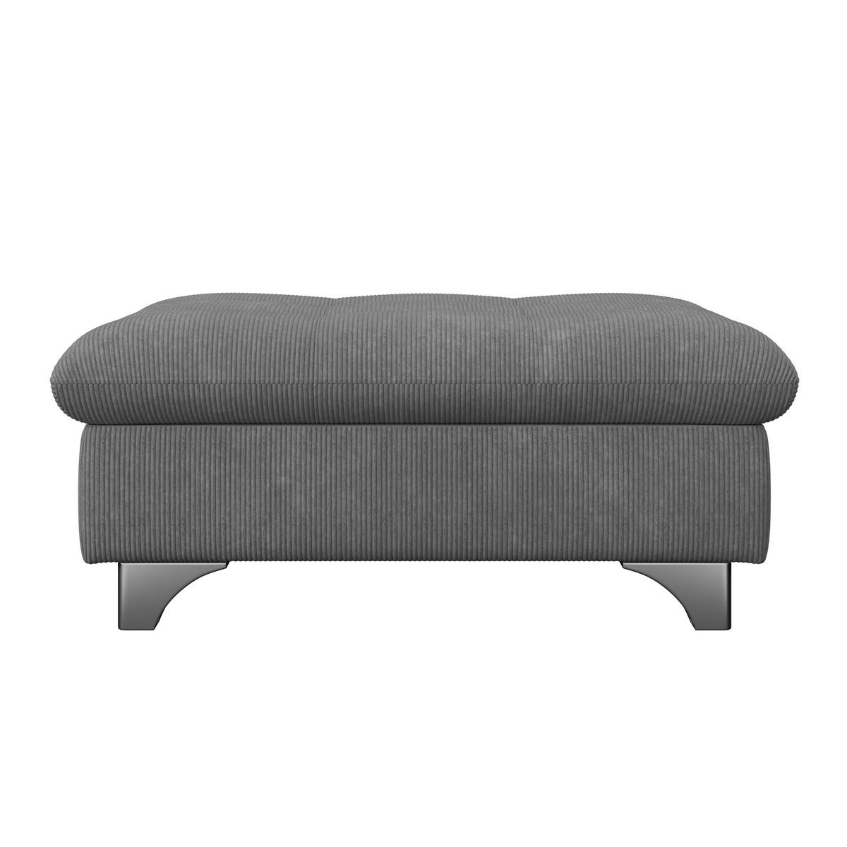 Hocker Gemini Anthrazit, B: 108cm - Chromfarben/Anthrazit, KONVENTIONELL, Textil (108/46/108cm)