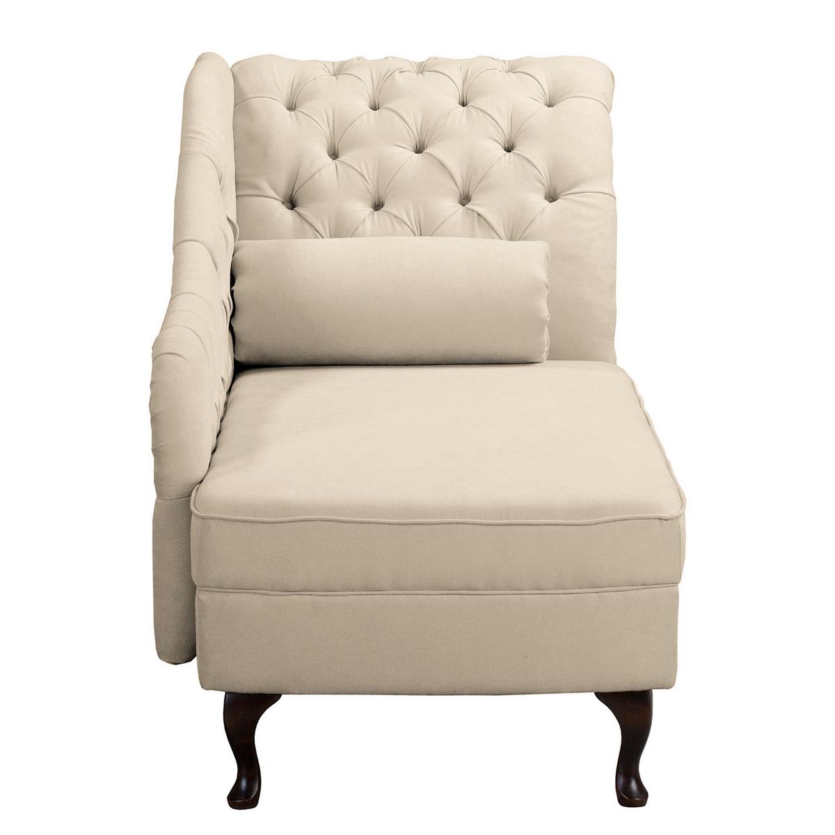 Récamiere Pako Creme B: 185cm - Creme/Braun, Design, Textil (185/93/75cm) - Livetastic