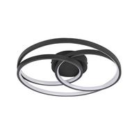 STROPNÉ LED SVIETIDLO RIMO - čierna, Modern, kov/plast (40/7,5cm) - Mömax