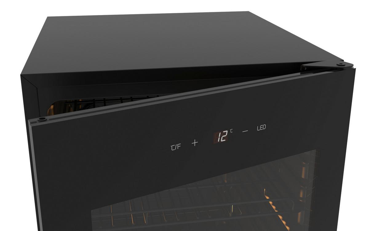 Weinklimaschrank Wks57do - Schwarz, Basics, Glas/Kunststoff (46/26/37cm) - PKM