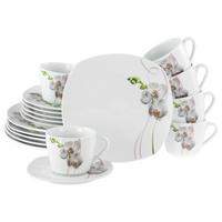 Kaffeeservice Square Orchidee 18--Teilig., Multicolor - Multicolor, Trend, Keramik - Creatable