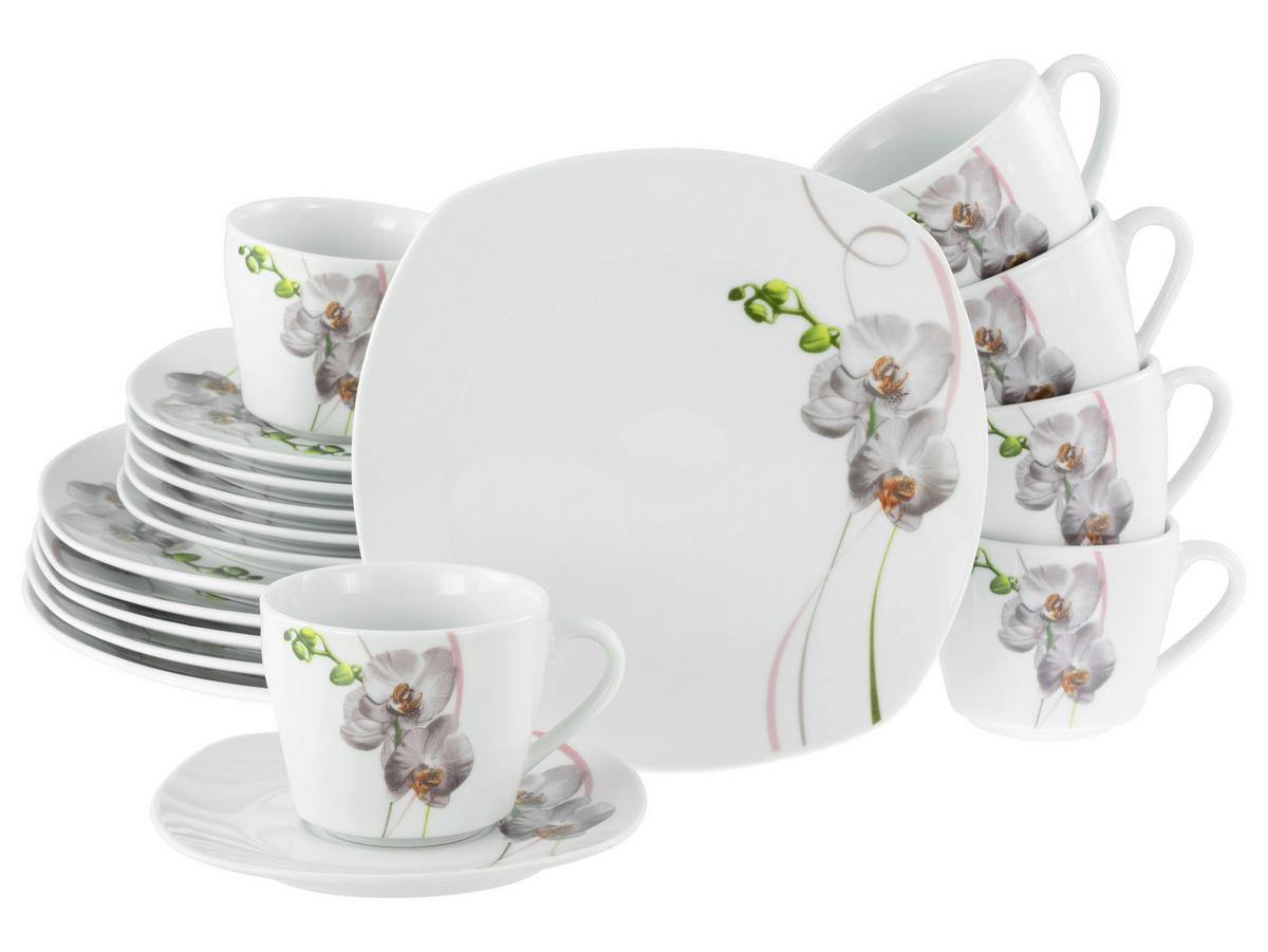 Kaffeeservice Square Orchidee 18--Teilig., Multicolor - Multicolor, Trend, Keramik - Creatable