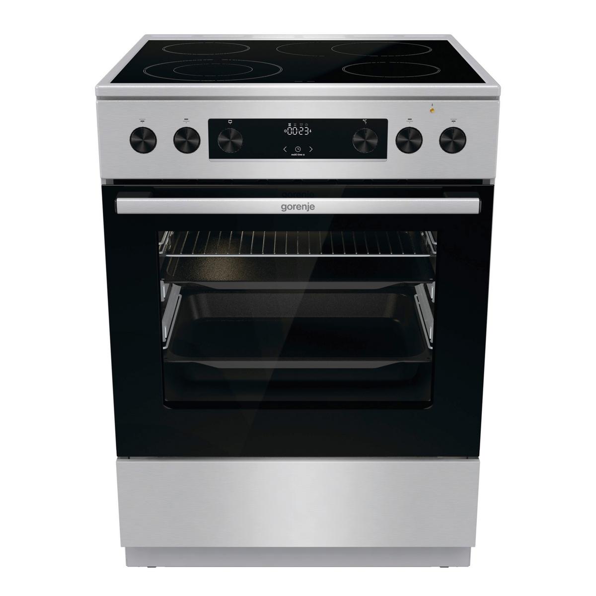 Herd Gecs6c70xpa - Edelstahlfarben/Schwarz, Trend, Glas/Metall (60/85/60cm) - Gorenje