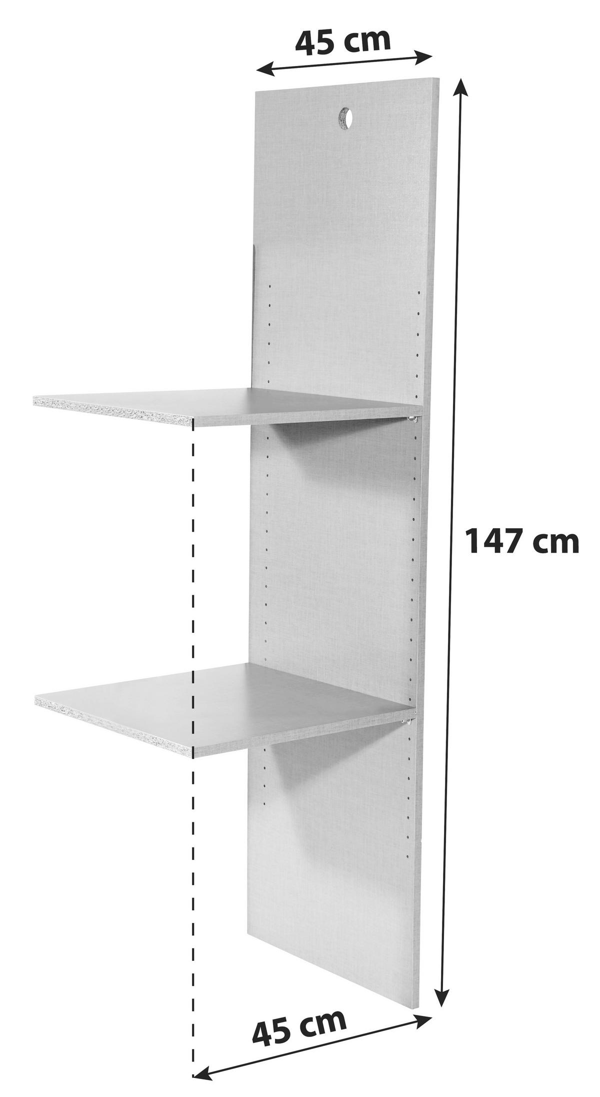 Inneneinteilung Kleiderschrank Universal Leinenoptik - Grau, MODERN, Holzwerkstoff (45/147/45cm)
