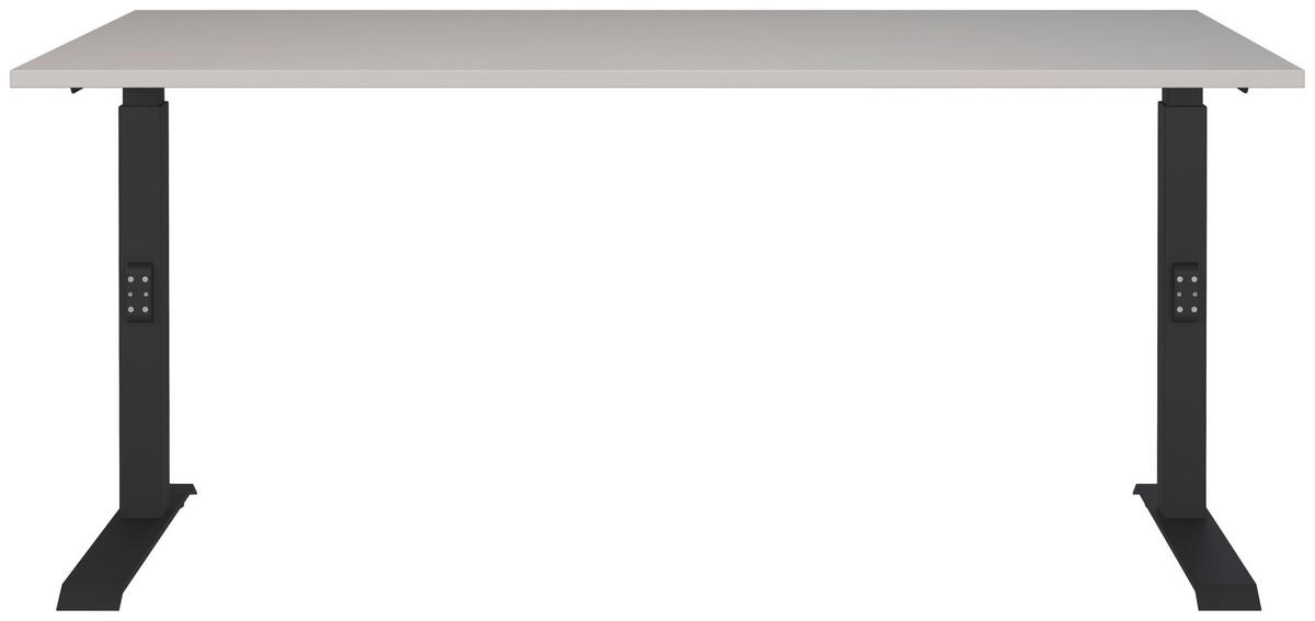 Schreibtisch Schwarz/Kaschmir L: 160cm - Kaschmir/Schwarz, MODERN, Holzwerkstoff/Metall (160/80/68-91cm) - Germania