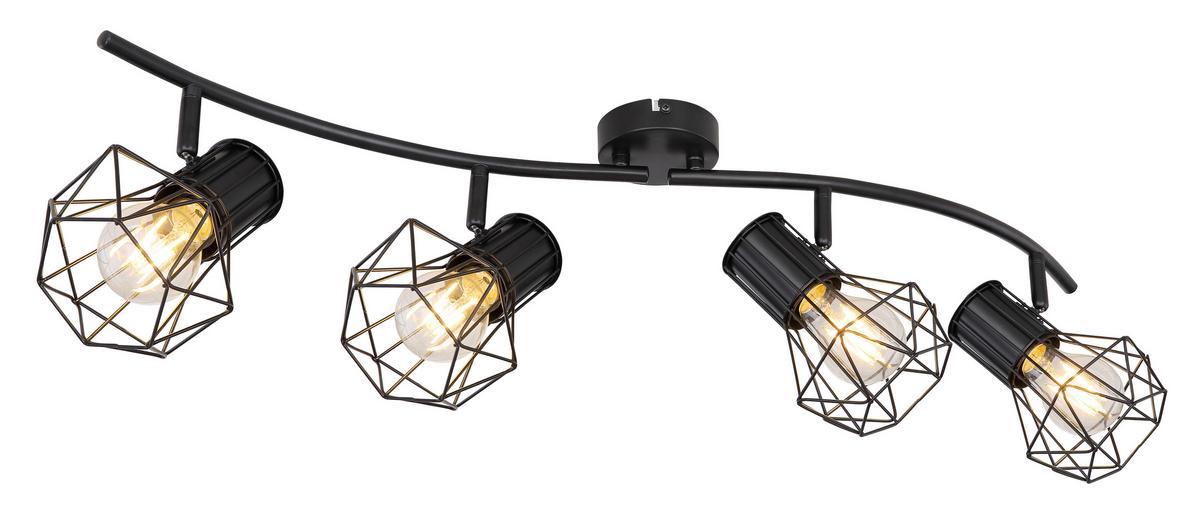 Strahler Antonia 4-flammig L: 80 Cm - Schwarz, MODERN, Metall (80/22,5/19cm) - Luca Bessoni
