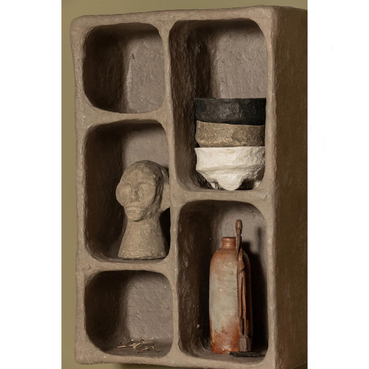 WANDREGAL Clay Grau B: 45cm - Grau, Design, Papier (45/70/23cm) - Livetastic
