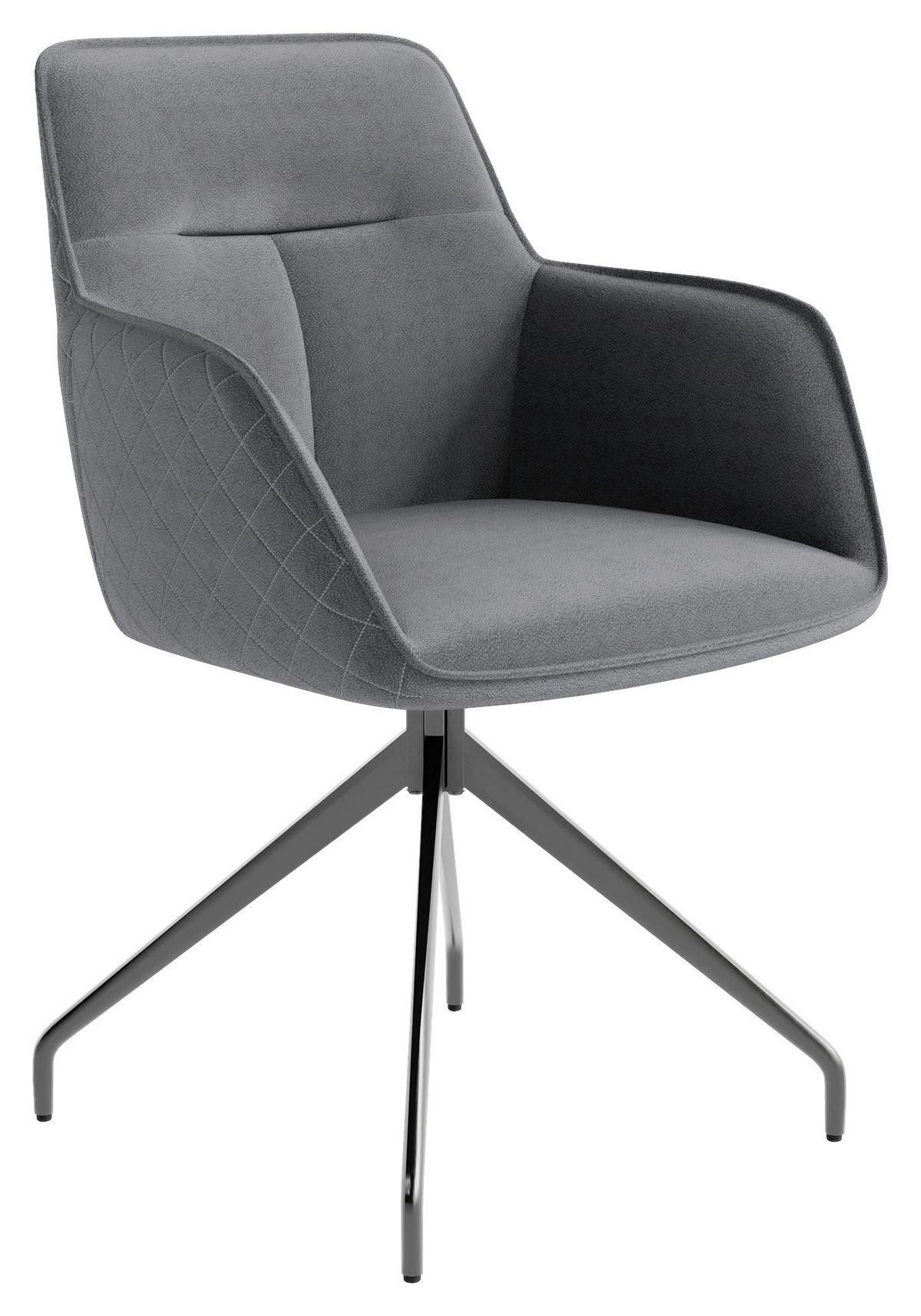 Stuhl-set Memphis - Schwarz/Grau, MODERN, Textil/Metall (62/96/60cm) - MID.YOU