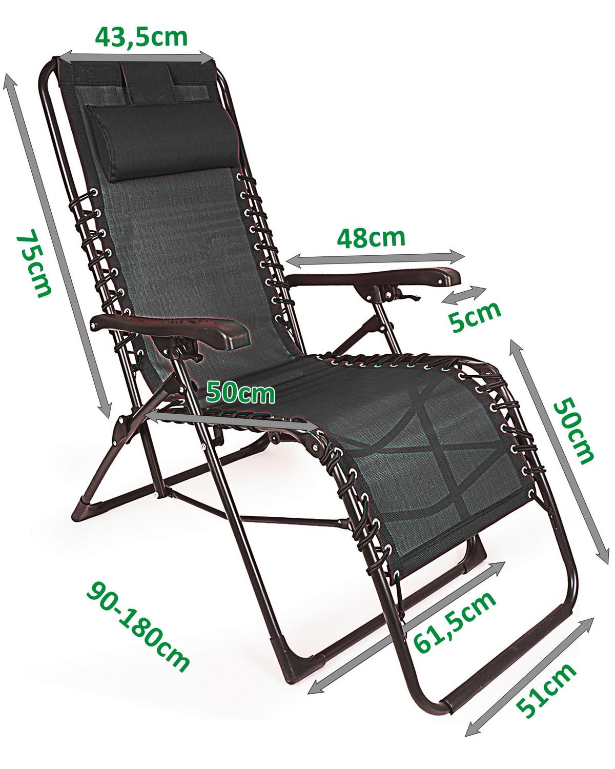 Bäderliege Relax Kunststoff Klappbar - Schwarz, Basics, Kunststoff (84/109/65cm)