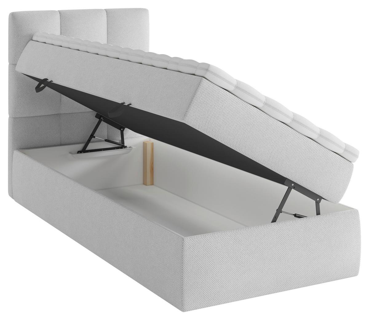 Boxbett Polly - Schwarz/Grau, MODERN, Holz/Holzwerkstoff (90/200cm) - MID.YOU