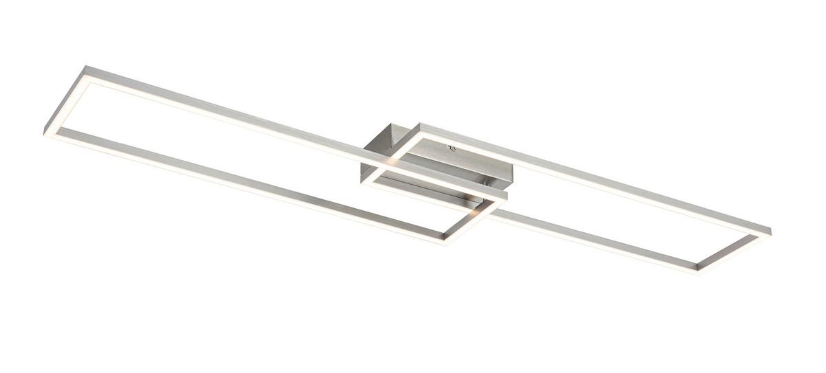 LED-Deckenleuchte Suna - Alufarben/Nickelfarben, MODERN, Kunststoff/Metall (93/22/6,5cm) - Luca Bessoni