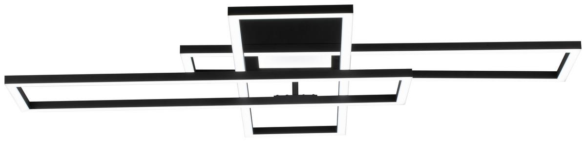 LED-Deckenleuchte Alpha - Schwarz, Design, Kunststoff/Metall (99,2/69,4/11,5cm) - Luca Bessoni