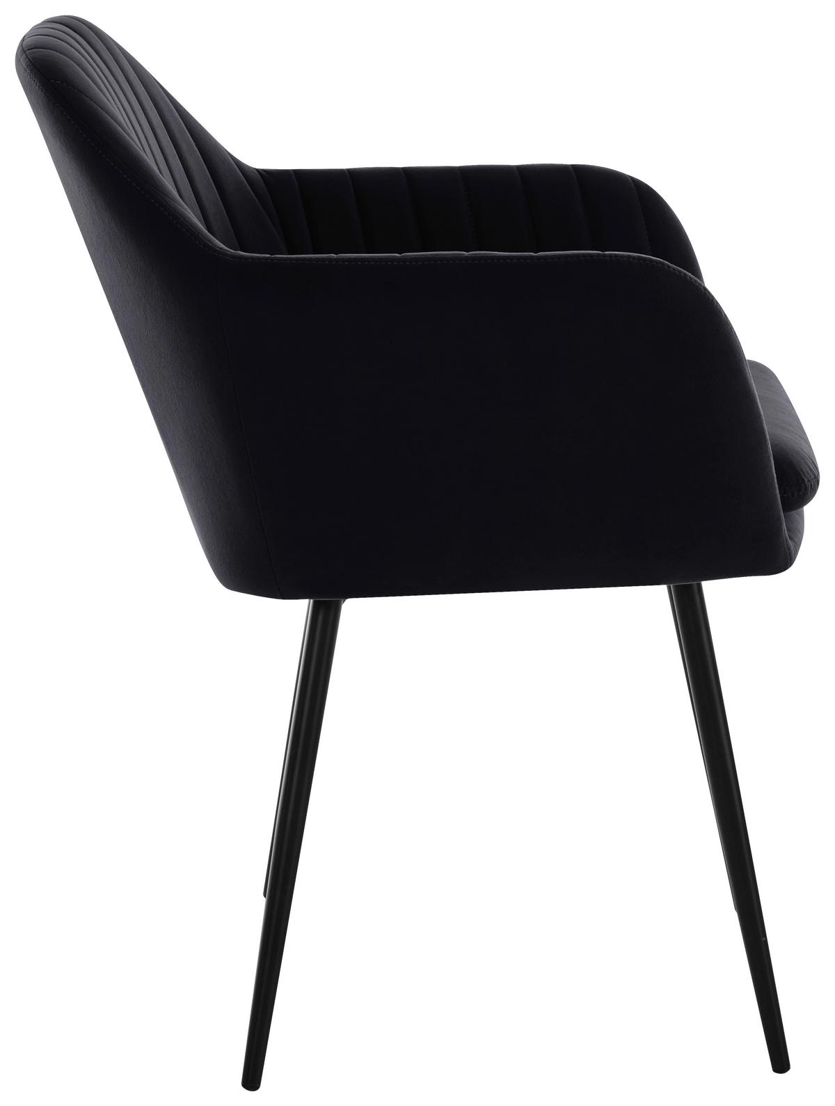 Armlehnstuhl-Set Mila I S Schwarz - Schwarz, MODERN, Textil/Metall (59/84/66cm) - MID.YOU