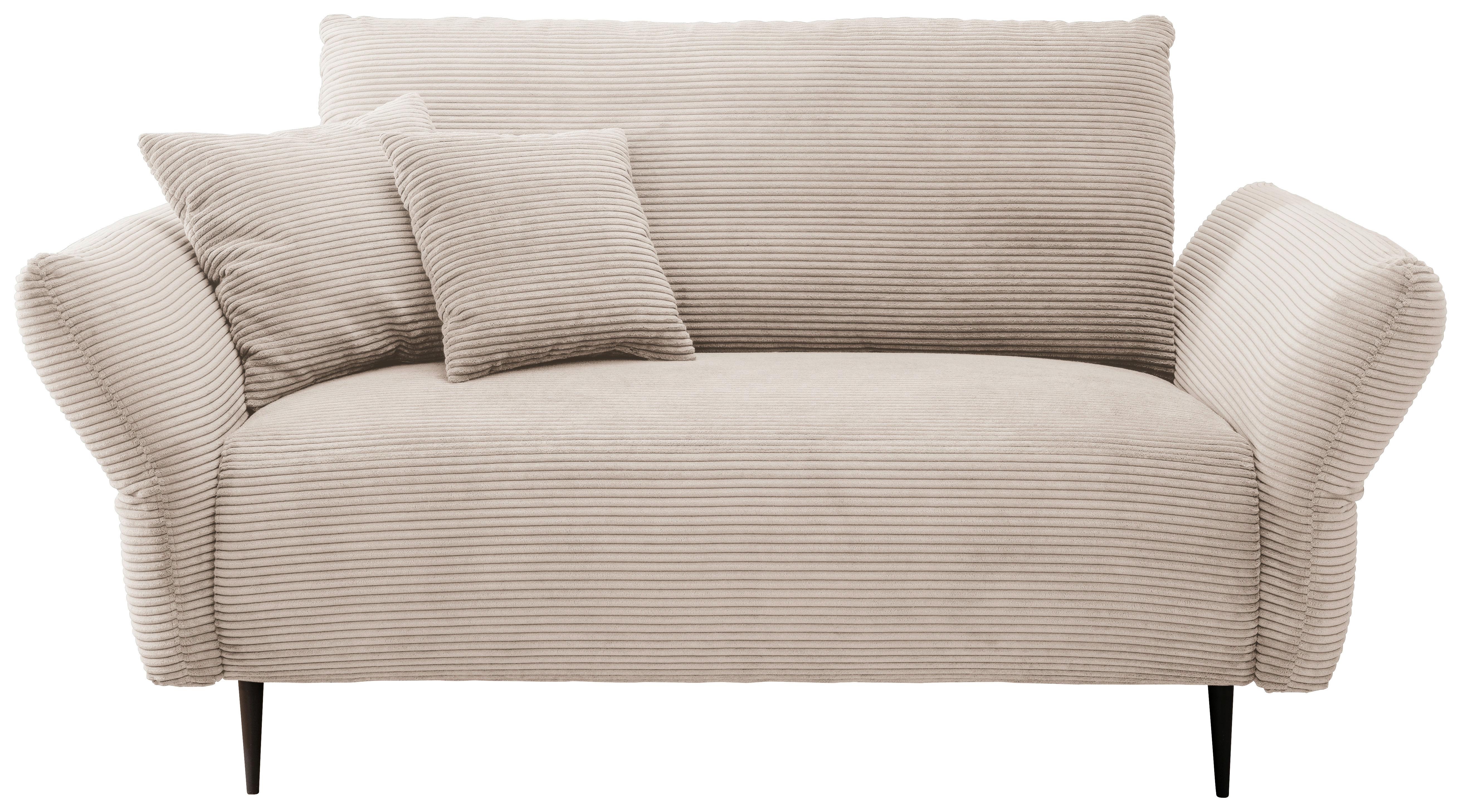 2-Sitzer-Sofa Vanilla Beige - Beige/Schwarz, Design, Textil (163/97/102cm) - Livetastic