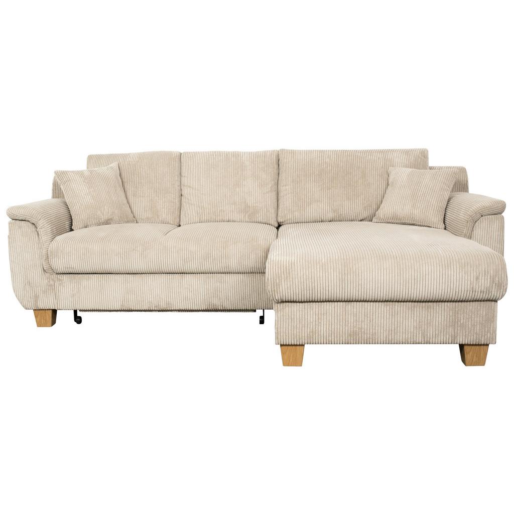 Ecksofa Mit Schlaffunktion Alex + Bettkasten Beige 246x88 Cm