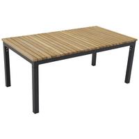 Loungetisch Brasilia - Schwarz/Teakfarben, KONVENTIONELL, Holz/Metall (110/60/45cm) - Gardenson