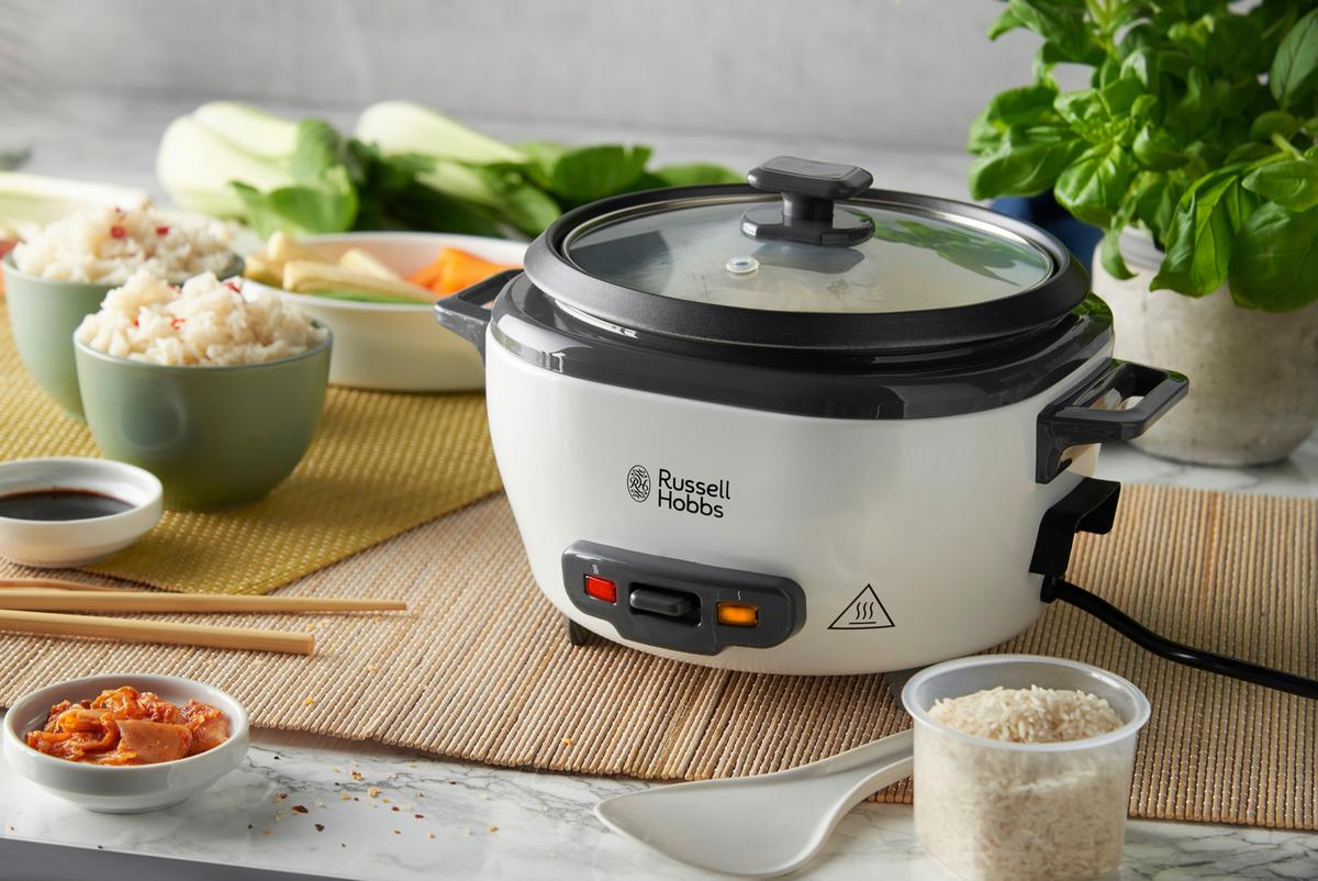 Medium Rizsfőző És Pároló Russell Hobbs - fehér, Basics, műanyag/Üveg - Russell Hobbs