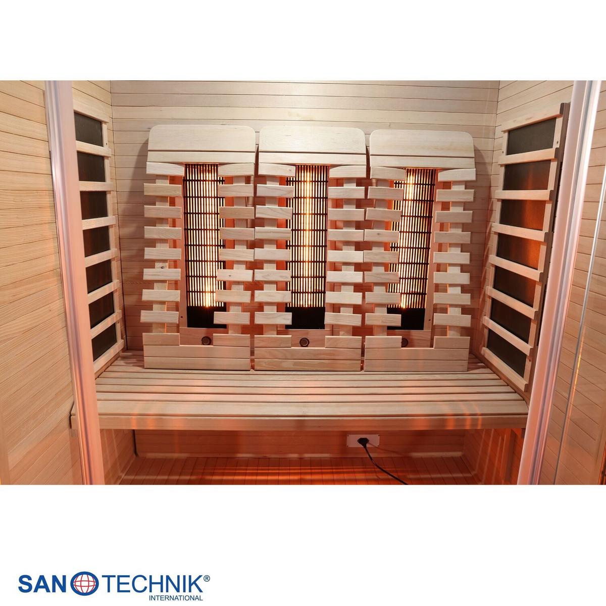 Infrarotkabine 3 Personen LBH: 150x120x200 - Naturfarben, KONVENTIONELL, Holz (150/120/200cm) - Sanotechnik