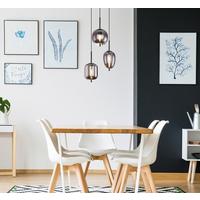 Hängeleuchte Blacky H: 120 cm 3-Flammig, mit Rauchglas - Schwarz, Design, Glas/Metall (46/120cm) - Globo