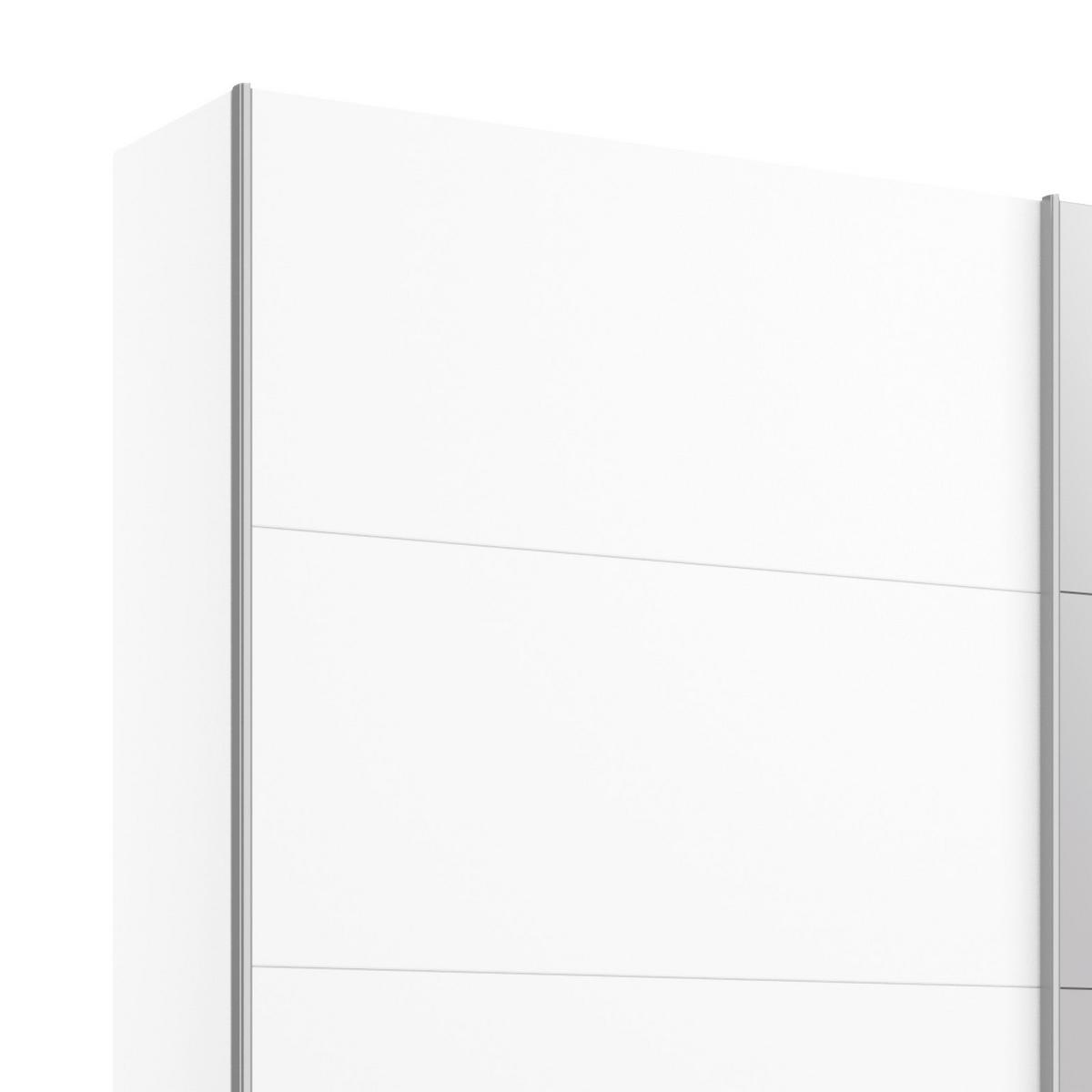 Schwebetürenschrank M. Spiegel 226cm Belluno, Weiß Dekor - Weiß, MODERN, Holzwerkstoff (226/230/62cm) - Rauch Möbel